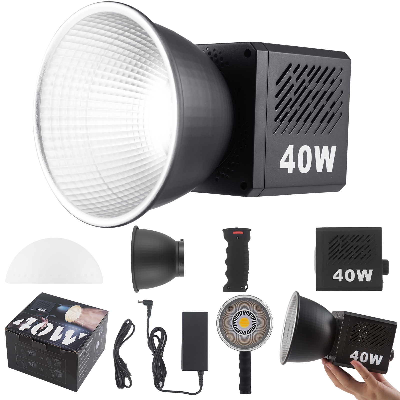 Pop Up Flash Diffuser - 40W Portable Photo Studio Light Handle