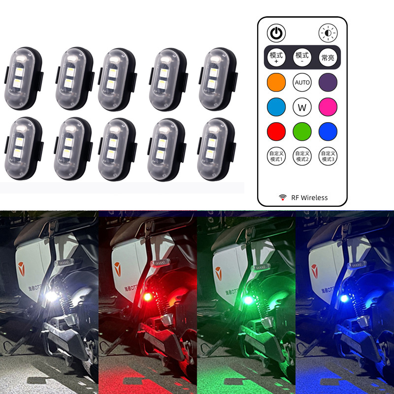 Motorcycle LED RGB Warning Lig - Photography Yellow Light ulasan dan harga