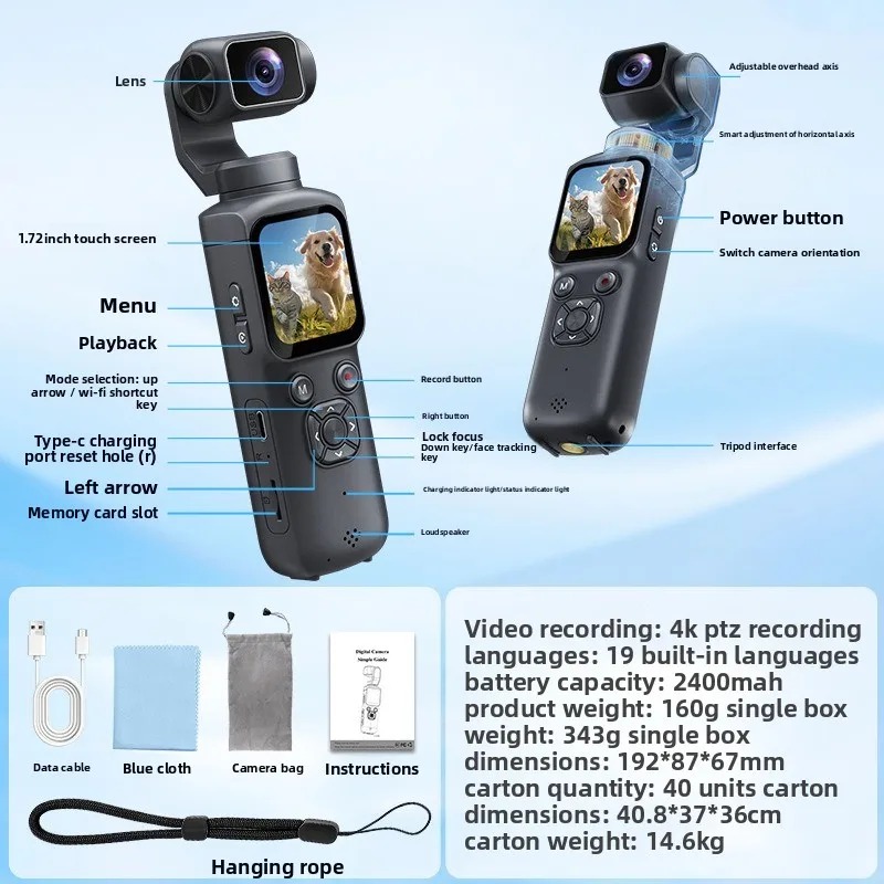 4K HJD05 Pocket 3 Camera with  - Photography Grid ulasan dan harga